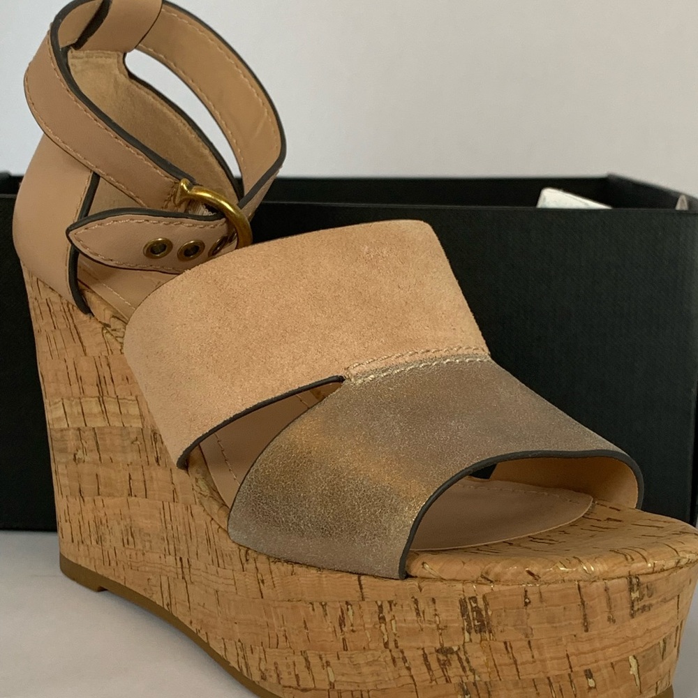 Coach Suede/Leather Platform Sandals. Never worn, bought new Macys. 7.5B